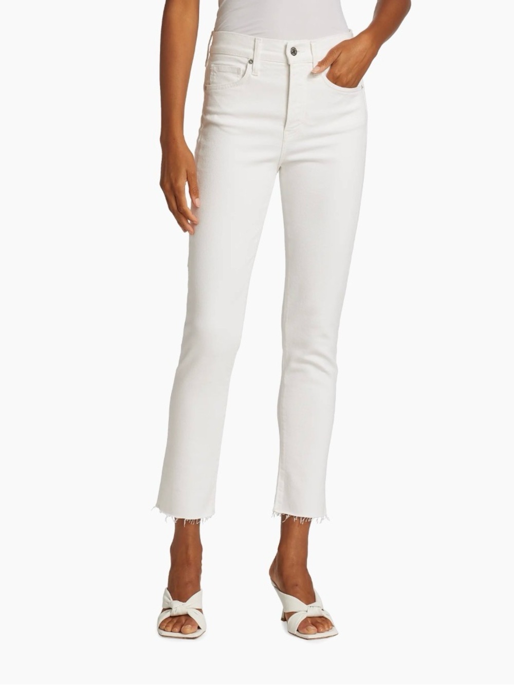 Veronica Beard Women's White Carly Kick-Flare Cropped Jeans Size 25/0 Pants